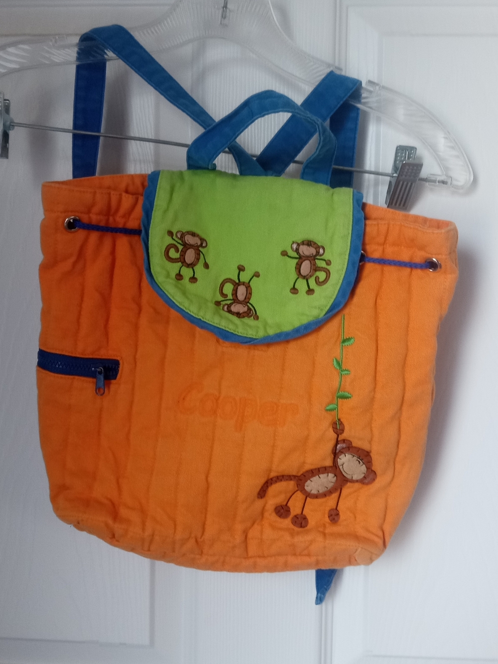 Cooper Orange & Green Kids Monkey Backpack Tote